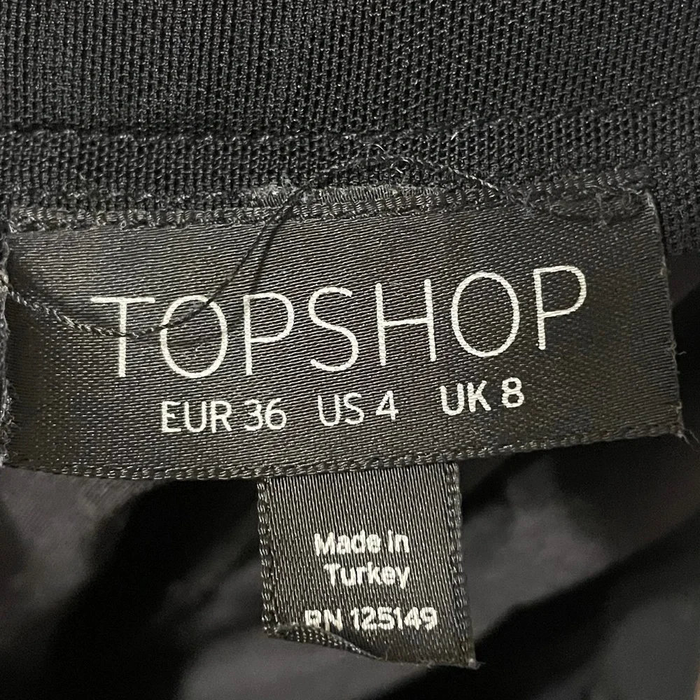 Topshop Black Asymmetric Sheer Lined High Waisted Skirt Size 4 - Picture 4 of 4